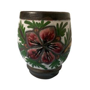 Terracotta Pottery Vase With Flower Design